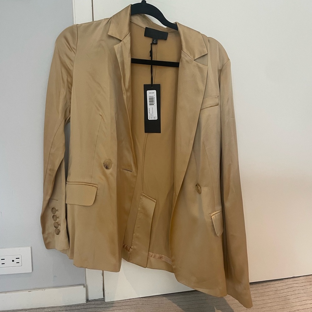 Nilli Lotan champagne silk blazer